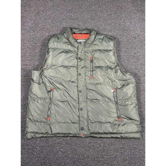 Orvis Essex Down Puffer Vest Men's XXL 2XL Green Zip Snap Outdoors Hunting Nylon - Picture 1 of 6